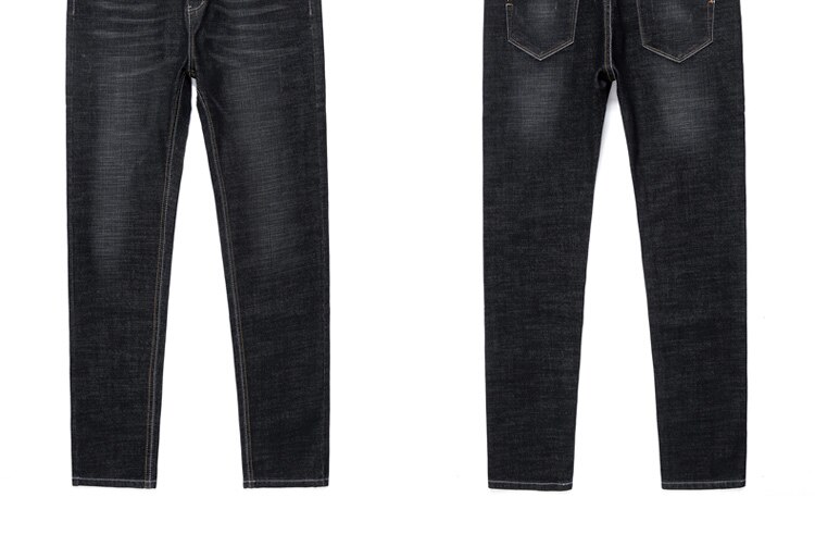 Plus Size 42 44 46 48 50 Classic Men's Jeans Loose Straight Black Blue Jeans Stretch Business Casual Trousers Male Brand Pants