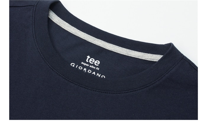 Giordano Men Tshirts 2Pcs Ribbed Crewneck Long-sleeve Tee Shirts 100% Cotton Soild Color Tee Shirts 18021604