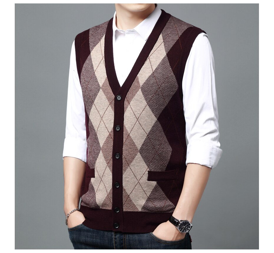 ICEbear 2021 Fall Men's Cardigan Sweater Vest Fashion Casual Men's Clothing High Quality Men's Clothing 2106