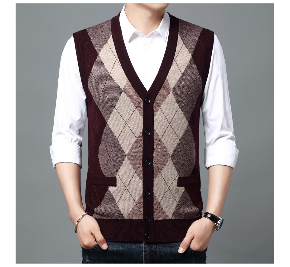 ICEbear 2021 Fall Men's Cardigan Sweater Vest Fashion Casual Men's Clothing High Quality Men's Clothing 2106