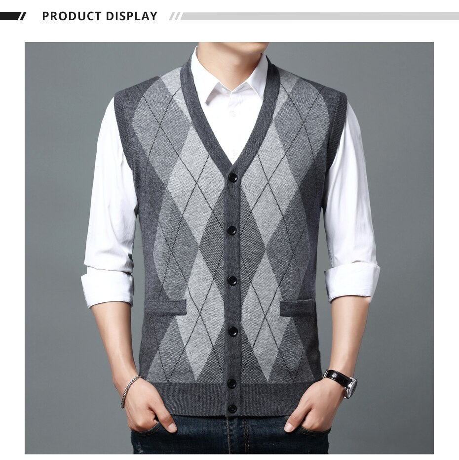 ICEbear 2021 Fall Men's Cardigan Sweater Vest Fashion Casual Men's Clothing High Quality Men's Clothing 2106