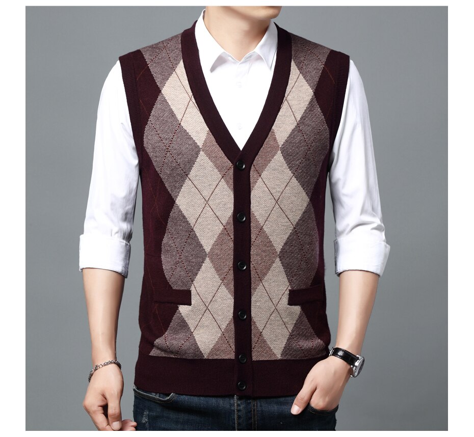 ICEbear 2021 Fall Men's Cardigan Sweater Vest Fashion Casual Men's Clothing High Quality Men's Clothing 2106