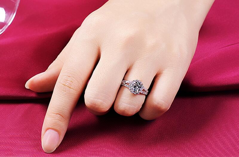 Free Get Earrings CZ Zircon Engagement Ring Fine Jewelry White Gold Color Tibetan Silver Ring Wedding Band for Women