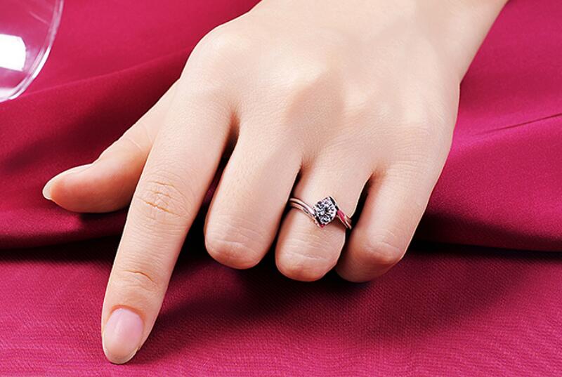 Free Get Earrings CZ Zircon Engagement Ring Fine Jewelry White Gold Color Tibetan Silver Ring Wedding Band for Women