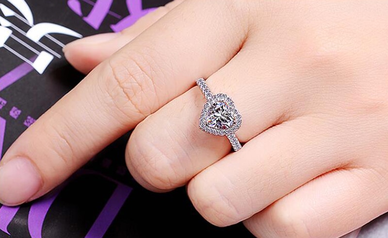 Free Get Earrings CZ Zircon Engagement Ring Fine Jewelry White Gold Color Tibetan Silver Ring Wedding Band for Women