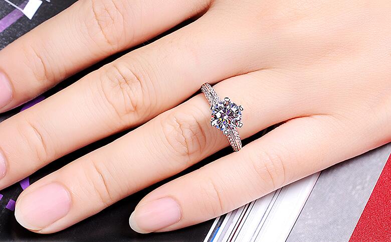 Free Get Earrings CZ Zircon Engagement Ring Fine Jewelry White Gold Color Tibetan Silver Ring Wedding Band for Women