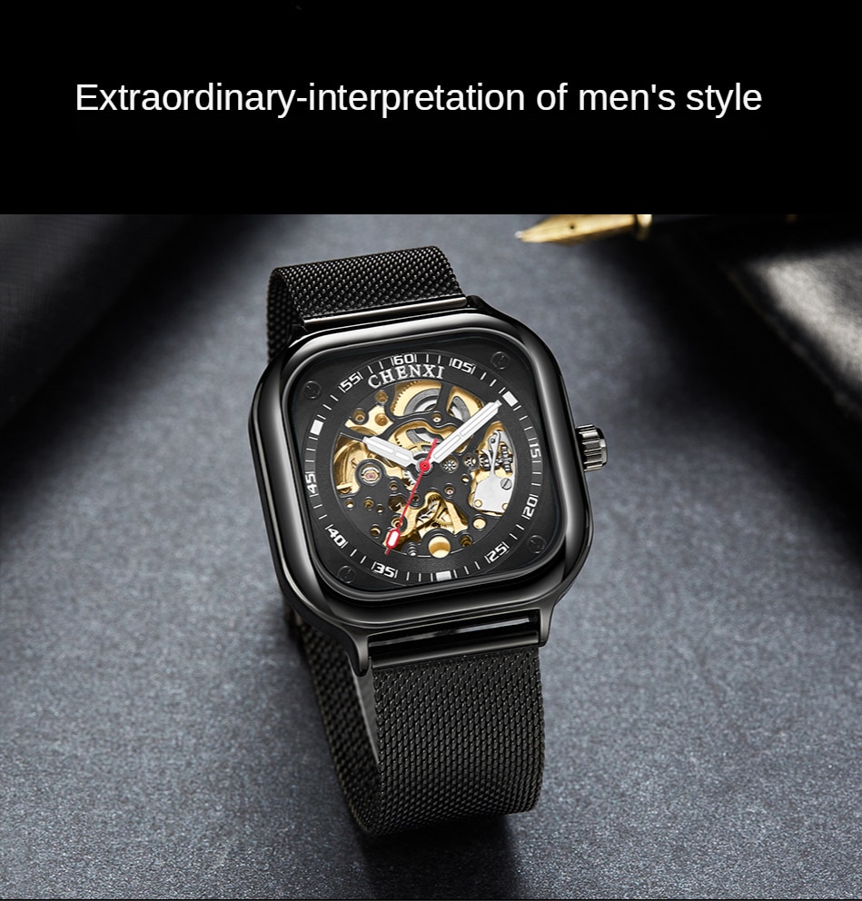 Automatic Mechanical Watch Men's Waterproof Hollow Mechanical Watch Luminous Hour Hand