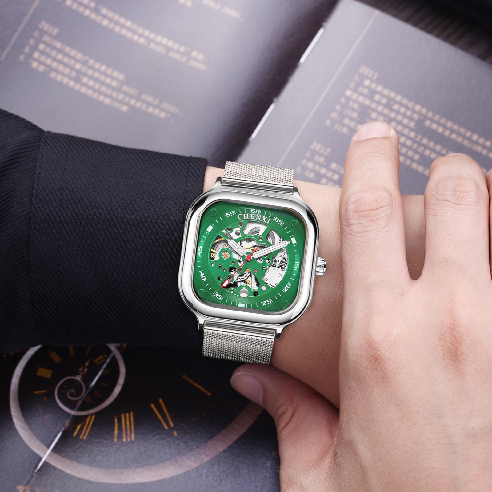 Automatic Mechanical Watch Men's Waterproof Hollow Mechanical Watch Luminous Hour Hand