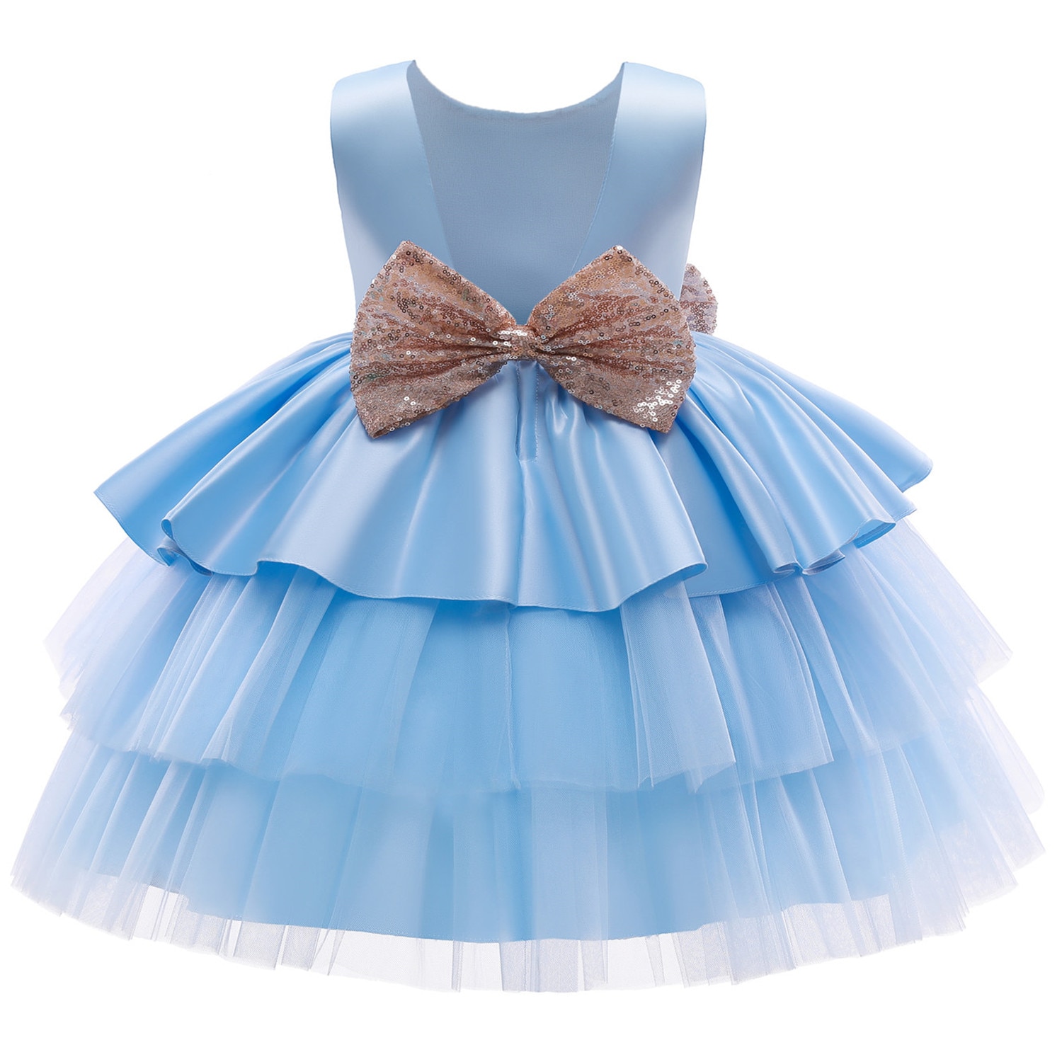 Toddler  Baby Girl Dress  Big Bow Baptism Dress for Girls First Year Birthday Party Wedding Dress Baby Clothes Tutu Fluffy Gown