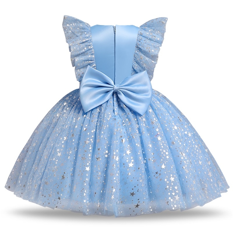 Toddler  Baby Girl Dress  Big Bow Baptism Dress for Girls First Year Birthday Party Wedding Dress Baby Clothes Tutu Fluffy Gown