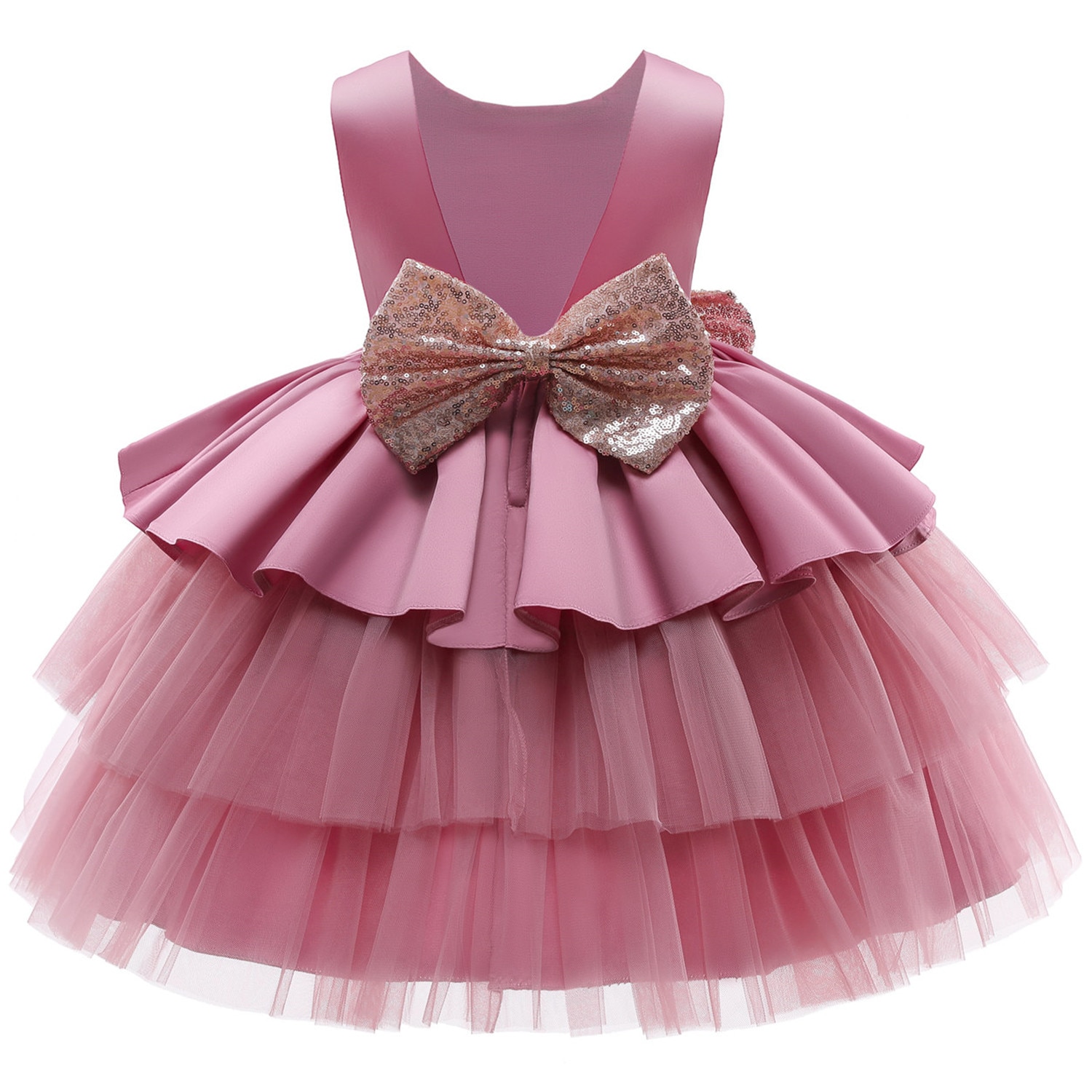 Toddler  Baby Girl Dress  Big Bow Baptism Dress for Girls First Year Birthday Party Wedding Dress Baby Clothes Tutu Fluffy Gown