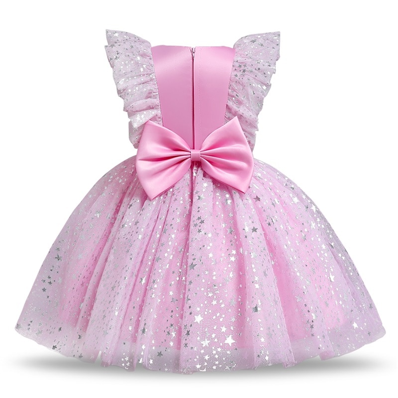 Toddler  Baby Girl Dress  Big Bow Baptism Dress for Girls First Year Birthday Party Wedding Dress Baby Clothes Tutu Fluffy Gown