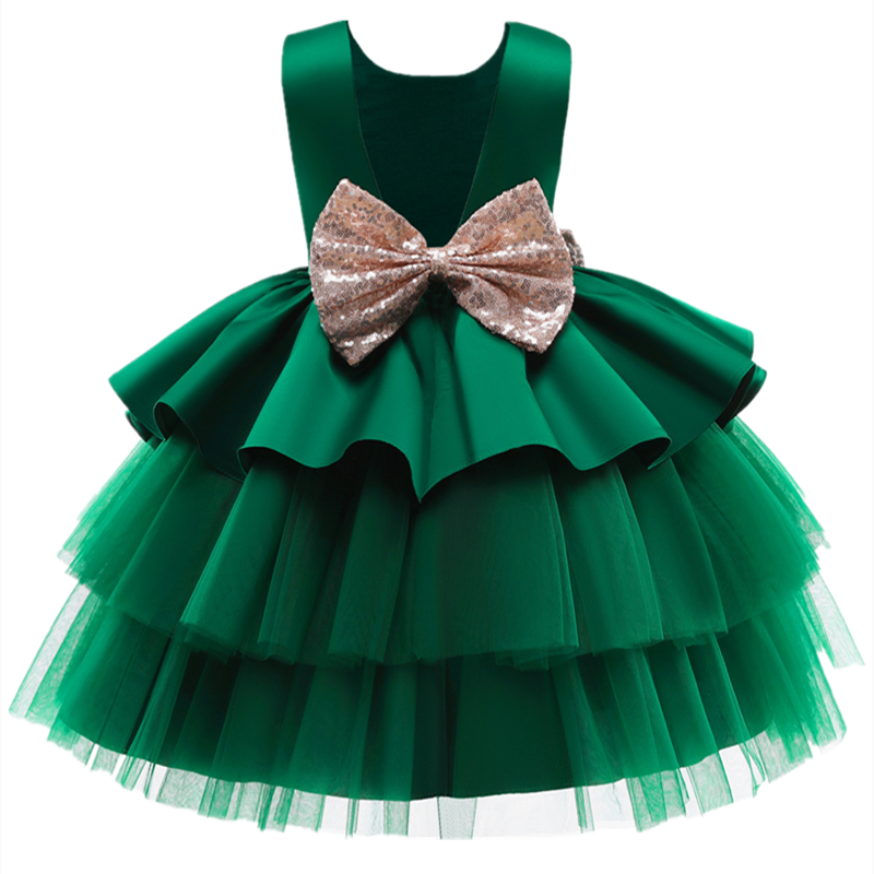 Toddler  Baby Girl Dress  Big Bow Baptism Dress for Girls First Year Birthday Party Wedding Dress Baby Clothes Tutu Fluffy Gown